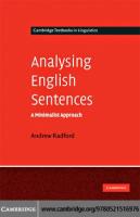 Analysing English sentences: a minimalist approach