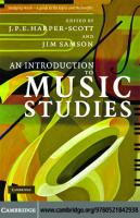 Harper-Scott and Jim Samson. An Introduction to Music Studies