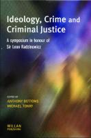 Ideology, Crime and Criminal Justice (Cambridge Criminal Justice Series)