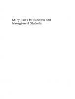 Study Skills for Business and Management Students (Successful Studying)