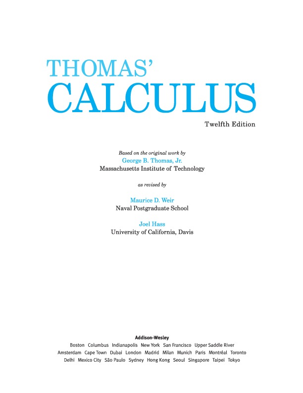 Thomas Calculus 12th Edition Silo Pub